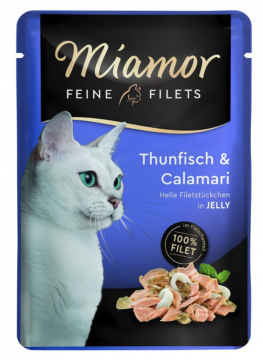 Miamor Fine Filets tonnikala& Mustekala 100g Hyytelössä