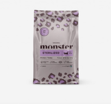 Monster Cat Original Adult Sterilized Kana ja Kalkkuna 2kg